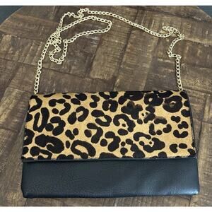 Madison West NWT Bag purse Leopard Print/ Black Brand New Cross Body Clutch